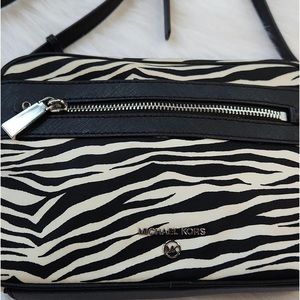 Michael Kors Jet Zebra Print Crossbody Bag